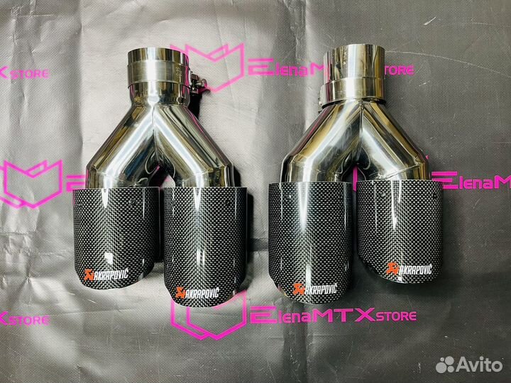 Насадки Акрапович хром направленные