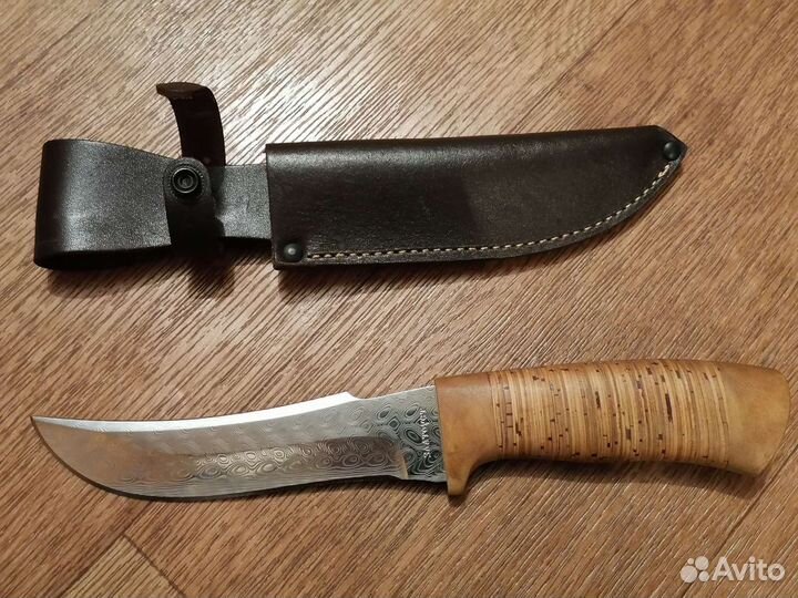 Нож Златоуст Клык, Дамасская сталь