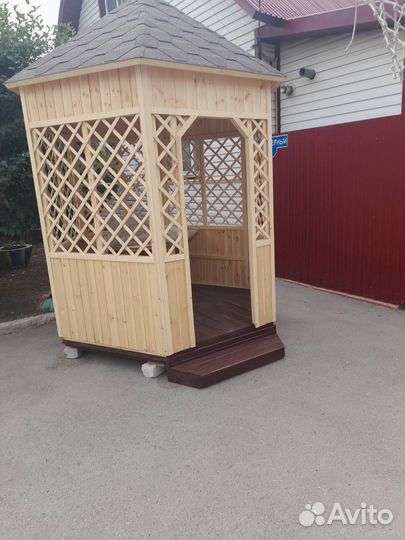 Беседка новая деревянная из сосны, 2х2,6х3,05 м