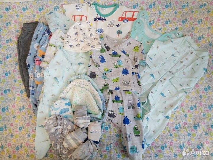 Вещи пакетом для мальчика 0-6 месяцев