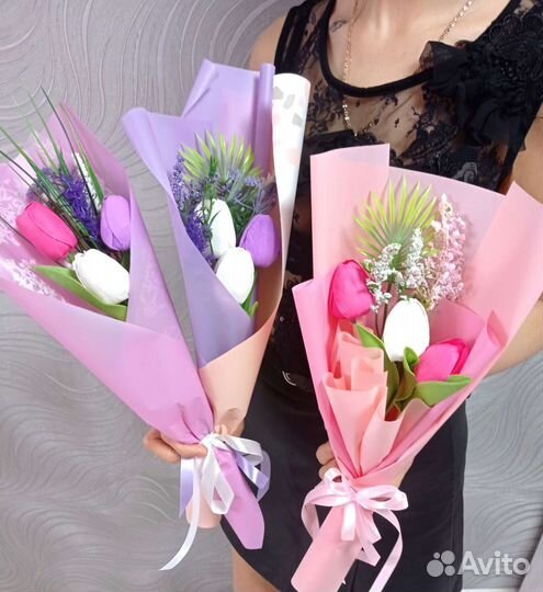 Букеты из мыльных цветов