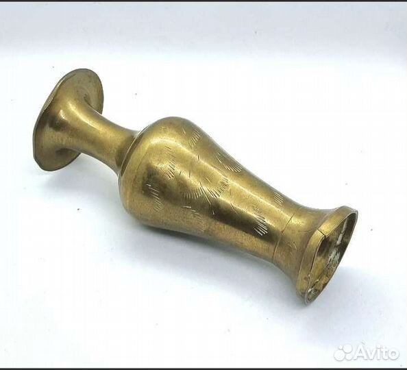 Старинный тяжелый латунный металл маленькая ваза