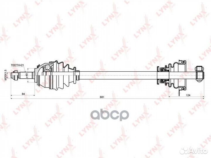 Привод в сборе перед лев CD6305 lynxauto