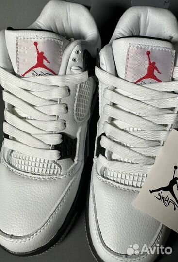 Кроссовки Air Jordan 4 White Oreo Люкс