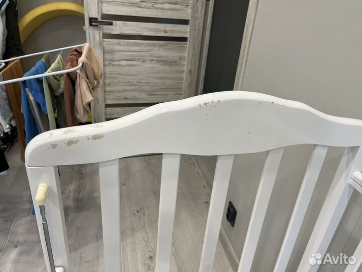 Детская кроватка с маятником и ящиком + матрас