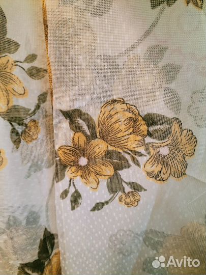 Гардина цветы