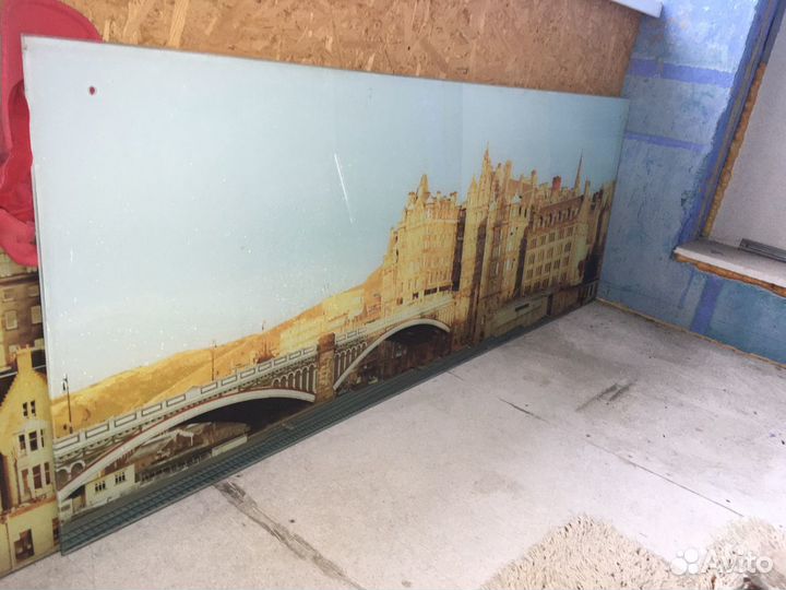 Фартук для кухни стеклянный с фото печятью