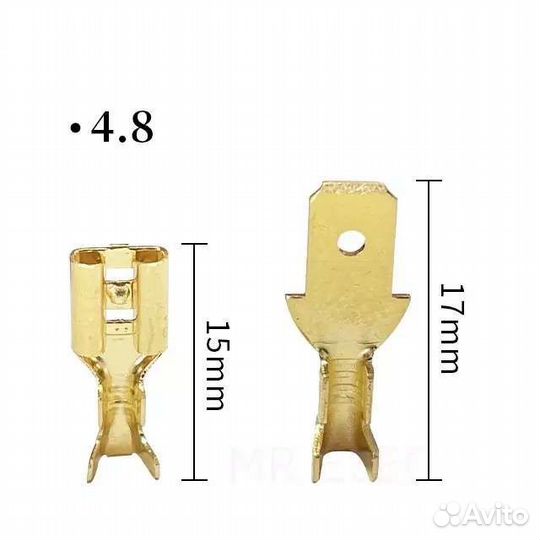 Клеммы обжимные, 4.8 (за 10 пар)