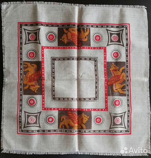 Набор полотенце и 6 салфеток лен, новые