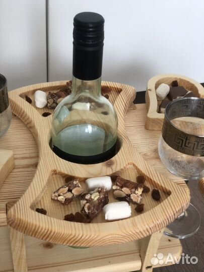 Винный столик менажница и 2 менажницы сердце