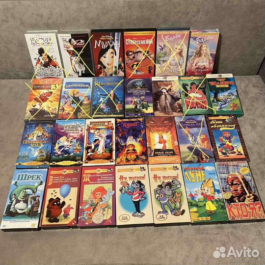 Видеокассеты VHS с мультиками