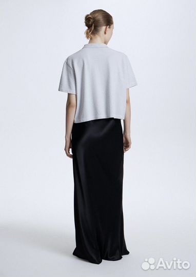 Серое поло lime в стразах новое