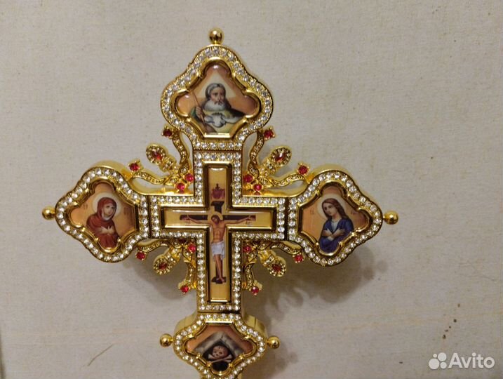 Крест латунный, 19х41 см