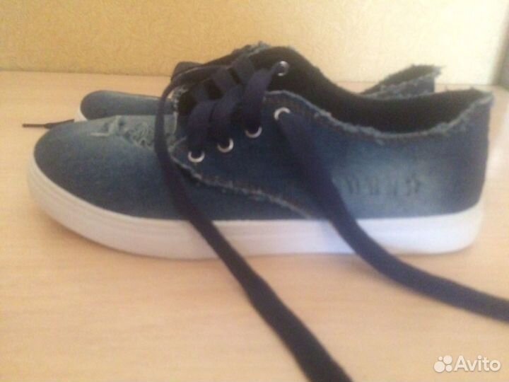 Кеды джинсовые