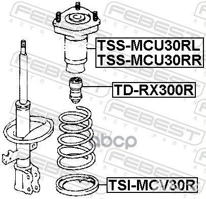 Опора заднего амортизатора левая tssmcu30RL Febest