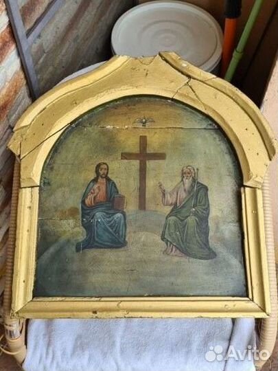 Старинные иконы.Троица Новозаветная.19,век