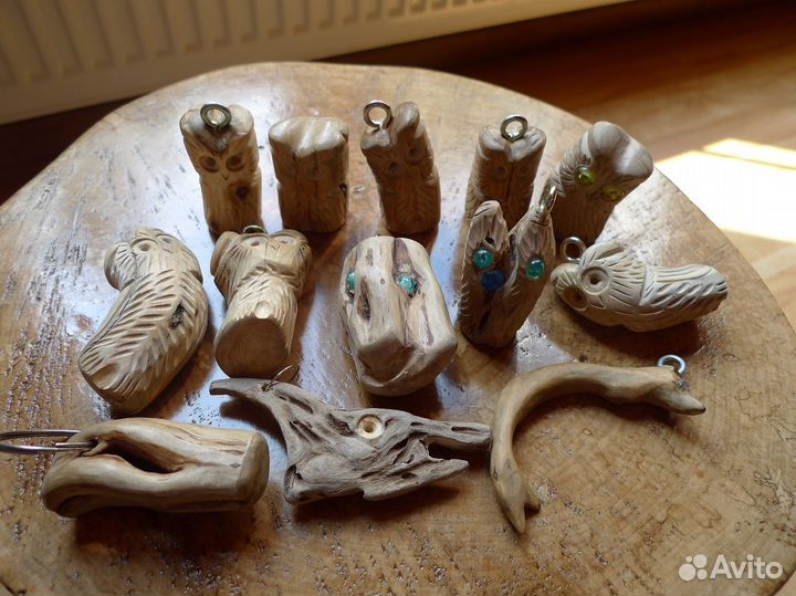 Резные обереги игрушки брелки из дерева (фигурки)