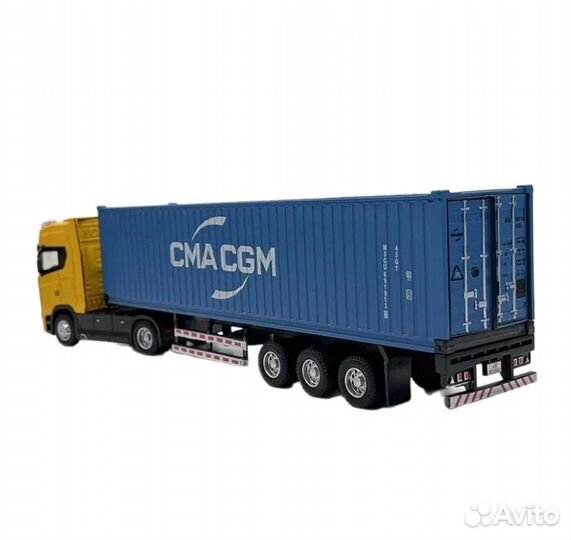 Модель грузовика тягач,прицеп-контейнер синий