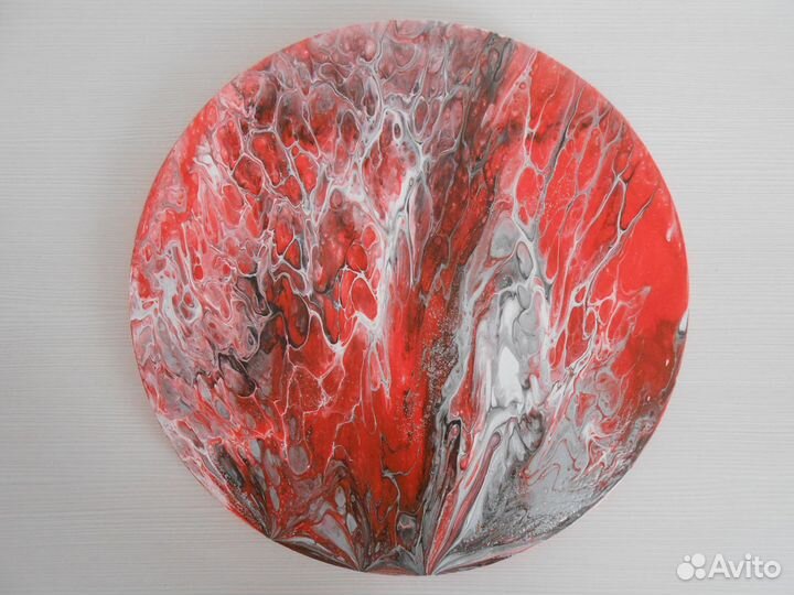 Картина акрил холст абстракция диаметр 40см