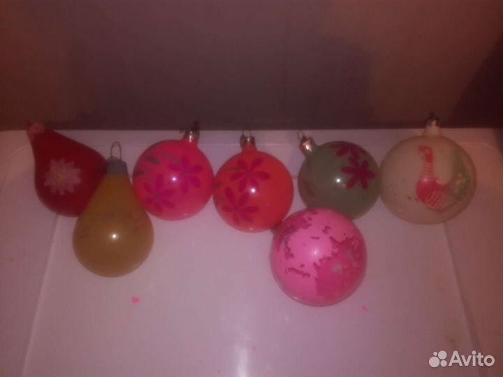 Елочные игрушки СССР стеклянные