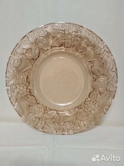 Блюдо советское винтажное стекло