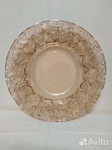 Блюдо советское винтажное стекло