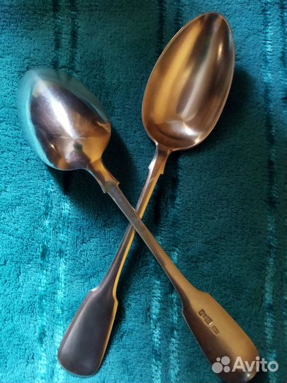 Ложки Большие Пара Серебро 84 Идеальное состояние