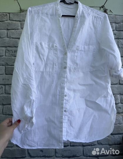 Льняная рубашка zara