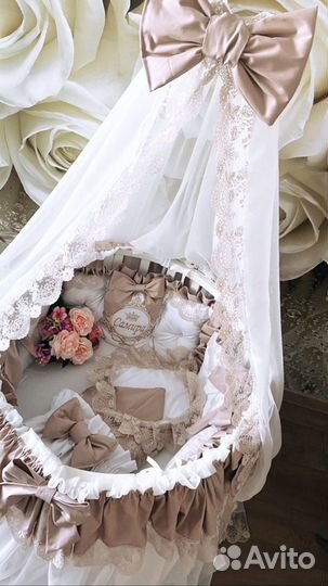 Бортики в кроватку люкс сатин