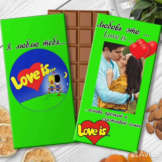 Шоколад вашим фото в стиле Love is