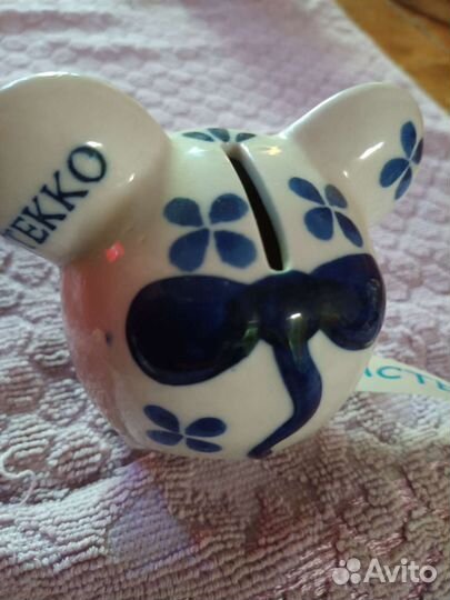 Копилка мышь гжель