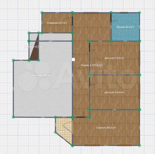 Дом 188 м² на участке 9 сот.