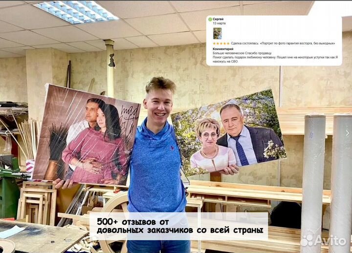 Портрет по фото на холсте подарок Новороссийск