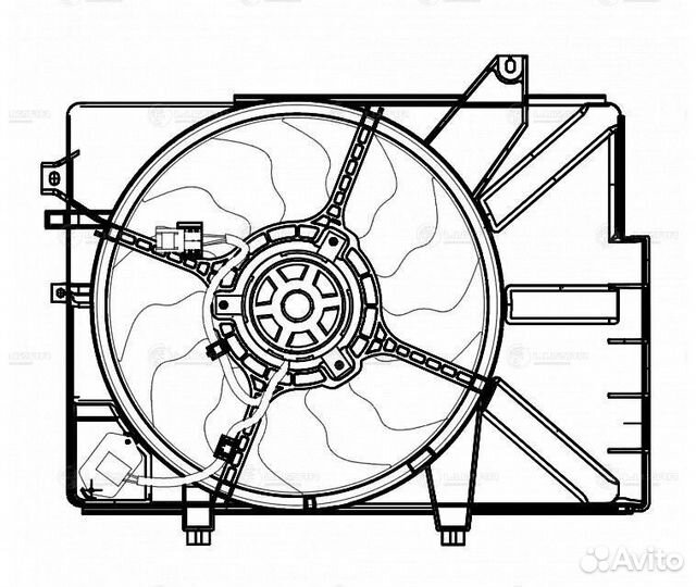 Э,вентилятор охл. с кожухом для ам Hyundai Getz (0
