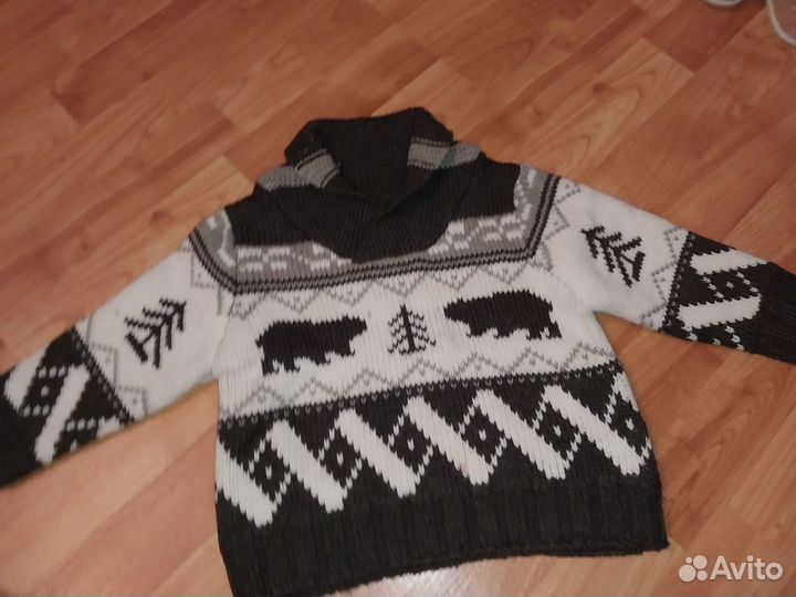 Пуловер с медведями zara 12-18 свитер