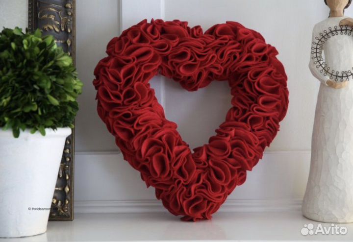Декоративное сердце из фетра новое