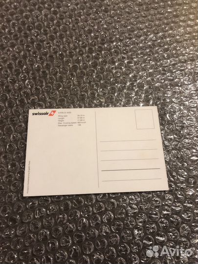 Авиакомпания Swissair Airbus A320 открытка