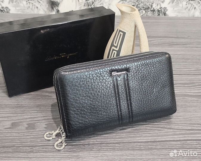 Мужской кожаный клатч кошелёк Ferragamo новый 012