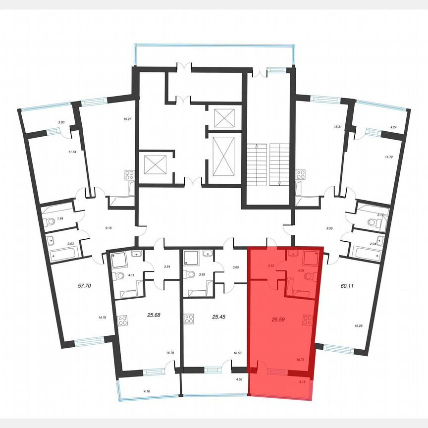 Квартира-студия, 28,5 м², 13/22 эт.
