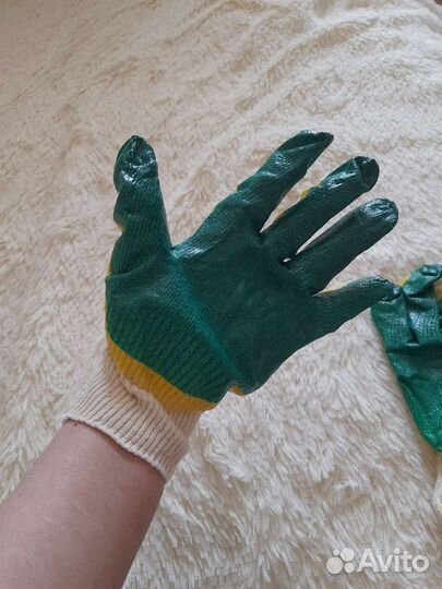 Перчатки обрезиненные