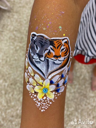 Аквагрим, бьюти-бар, грим для детей, блеск тату