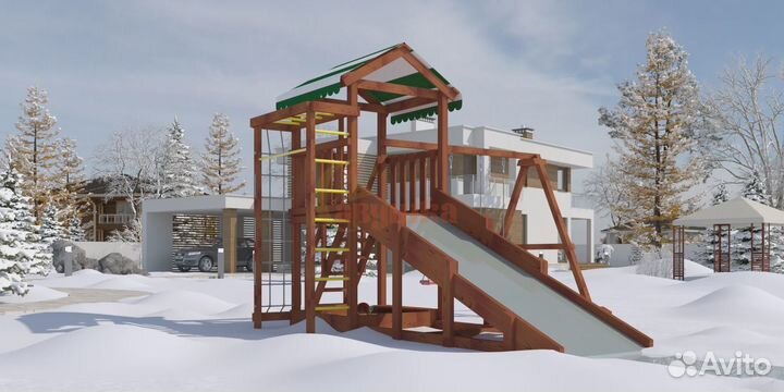 Детская площадка Мастер 5 (Махагон) 4 сезона