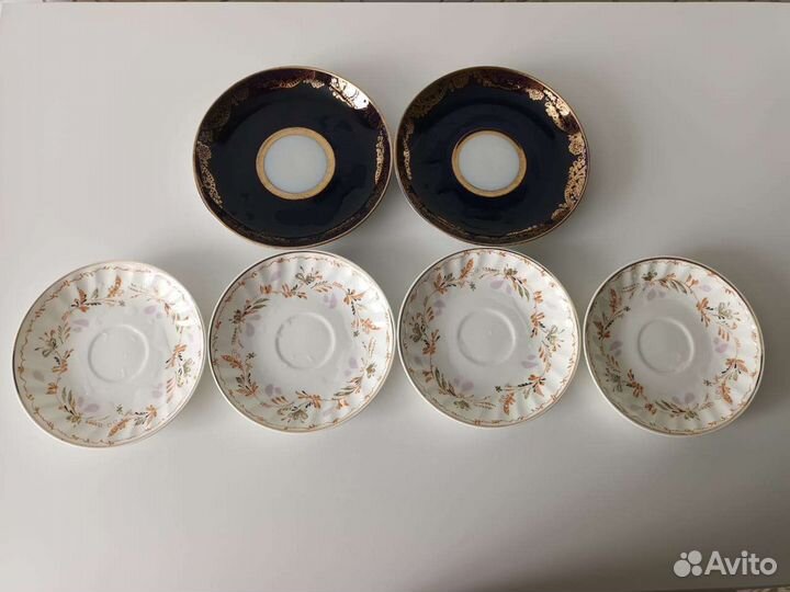 Фарфор лфз, чайная и кофейная пара, блюдца