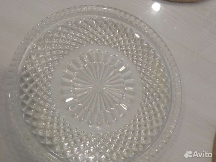 Тарелка хрустальная, для десертов, тортов