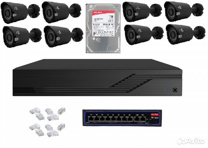 Комплект видеонаблюдения на 8 камер IP