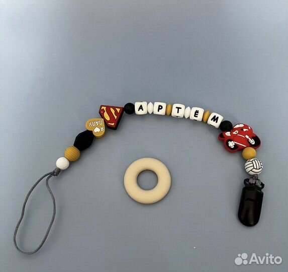 Именной держатель для пустышки.Грызунки