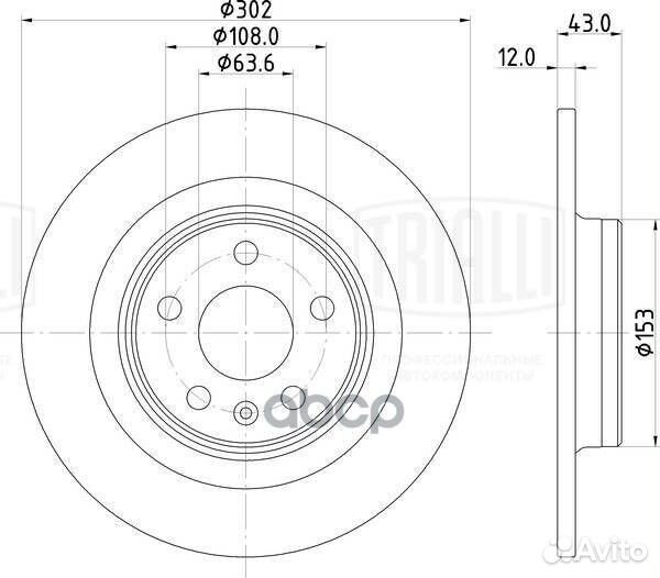 Диск тормозной volvo XC60/S60/V90 16- задн. d3