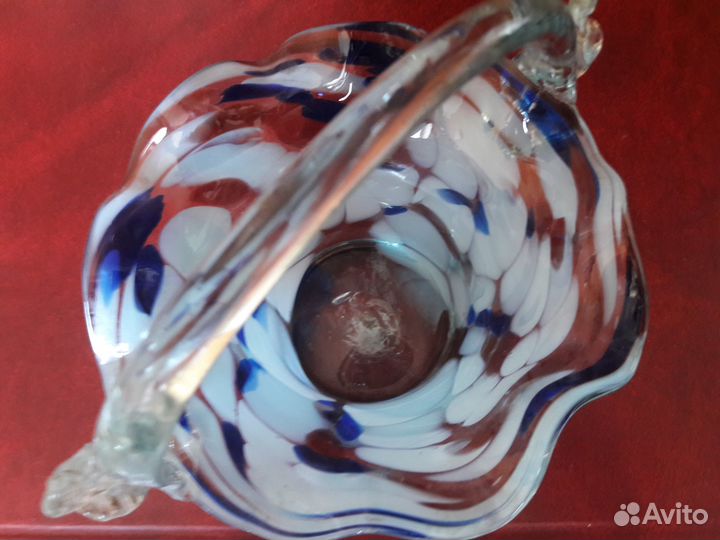 Ваза конфетница цветное стекло СССР