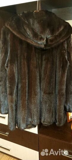 Шуба норковая с капюшоном 48 50 52