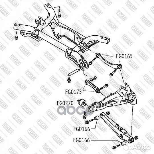 Сайлентблок рычага mitsubishi lancer 07- зад.по